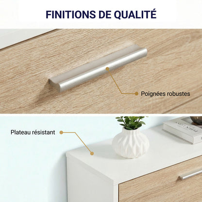 Meuble à chaussures avec 3 compartiments à abattant, armoire de rangement en bois pour jusqu'à 18 paires, organisateur d'entrée peu encombrant