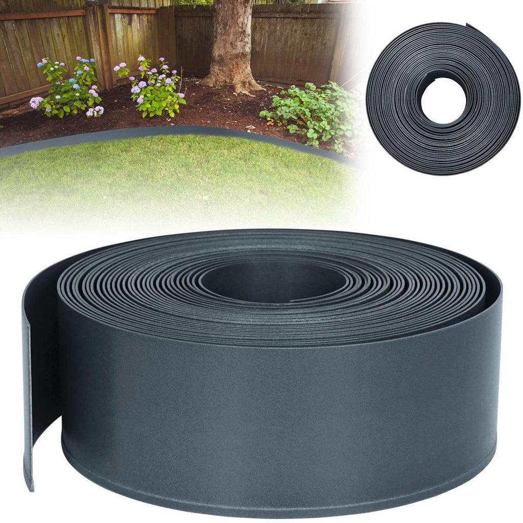 Bordure de Pelouse en Plastique 20m - Rouleau de Bordure pour Jardin, Clôture de Jardin, Bordure de Parterre de Fleurs, Décoration de Jardin, Anthracite/Gris/Vert