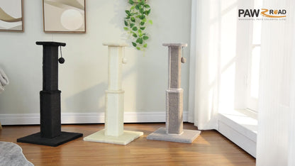 Griffoir pour chat PAWZ Road Large, 80 cm de haut, pour chats adultes d'intérieur, griffoir ultime avec sisal tissé, grande base et balle suspendue amovible
