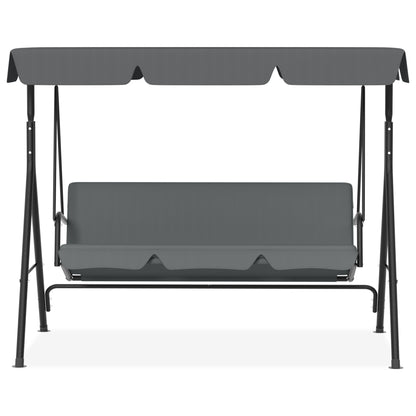 Balancelle de jardin à 3 places avec toit ouvrant réglable et coussin de siège et pieds antidérapants, balançoire de jardin jusqu'à 200 kg, fauteuil à bascule