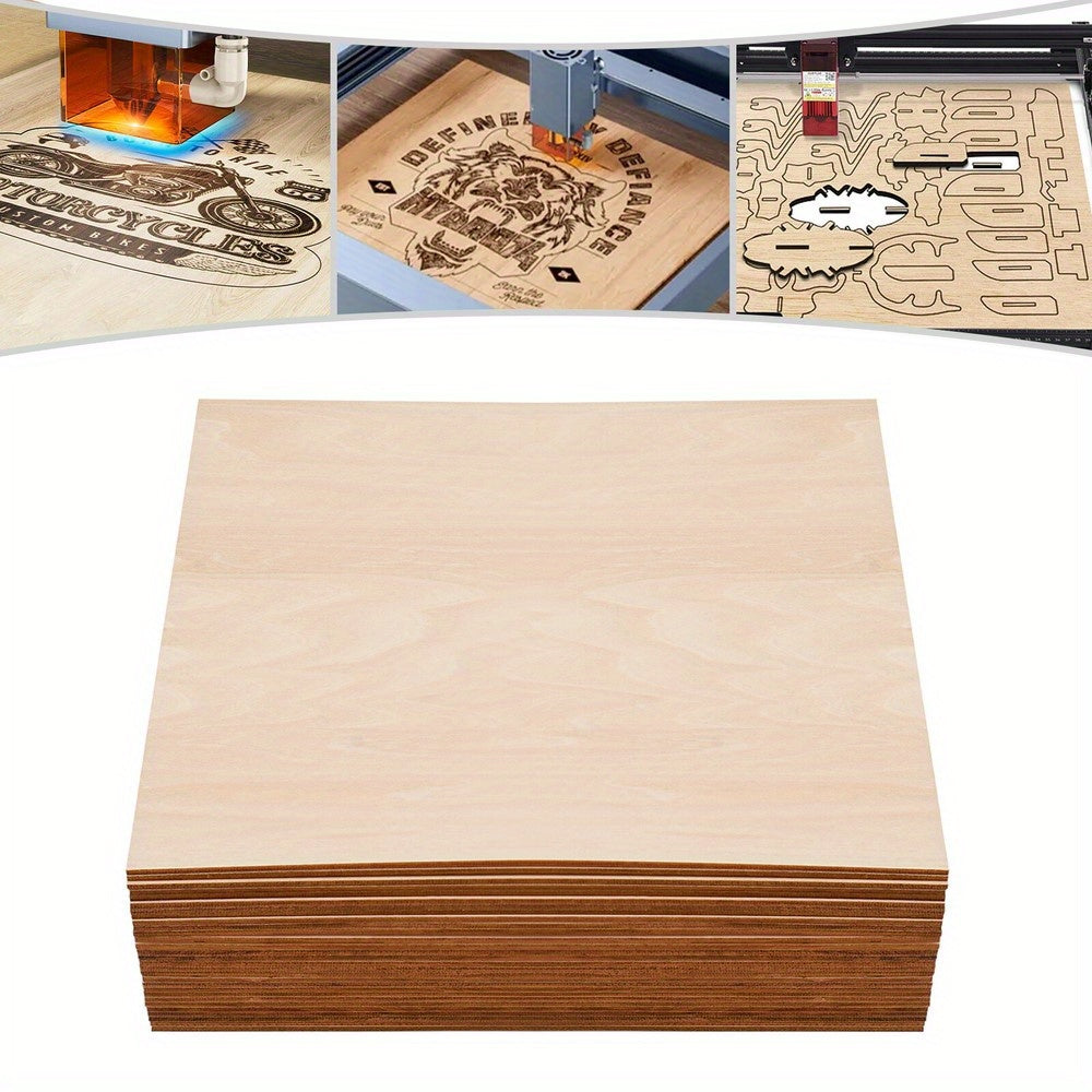 30 packs de plaques de bois de tilleul, planche de contreplaqué 1/8 pouce, planches de bois non finies pour les travaux manuels