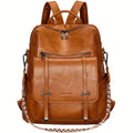 Sac à dos pour femmes Leathario, sac à dos urbain en similicuir végan, sac à main pour femmes, sac à dos de taille moyenne, bureau, navettage, sac à dos de sécurité pour le travail, sac à dos de voyage léger et élégant, entrepôt local