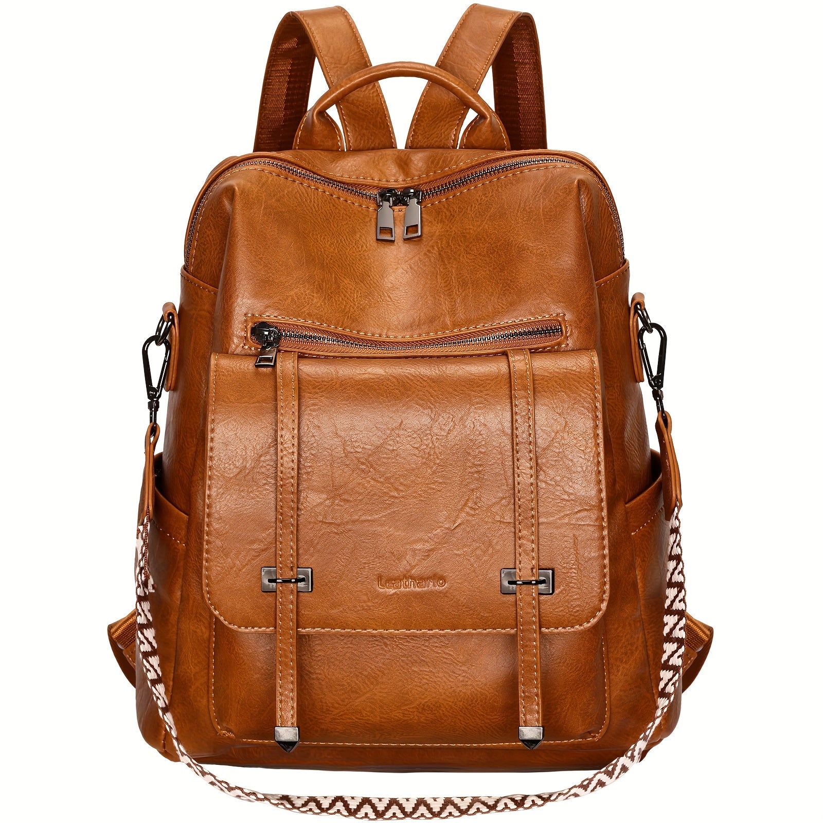 Sac à dos pour femmes Leathario, sac à dos urbain en similicuir végan, sac à main pour femmes, sac à dos de taille moyenne, bureau, navettage, sac à dos de sécurité pour le travail, sac à dos de voyage léger et élégant, entrepôt local