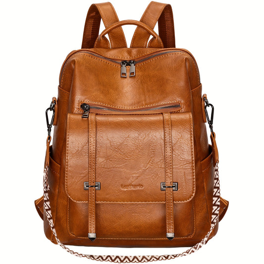 Sac à dos pour femmes Leathario, sac à dos urbain en similicuir végan, sac à main pour femmes, sac à dos de taille moyenne, bureau, navettage, sac à dos de sécurité pour le travail, sac à dos de voyage léger et élégant, entrepôt local