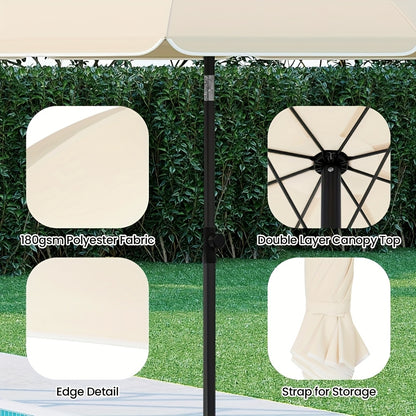 1 parasol de plage, parasol de balcon, protection UV, parasol à 8 baleines, stable, réglable, pliable à 45°, poids 180G/M², bloque efficacement les rayons UV, portable, compagnon idéal pour les voyages de camping et les journées à la plage