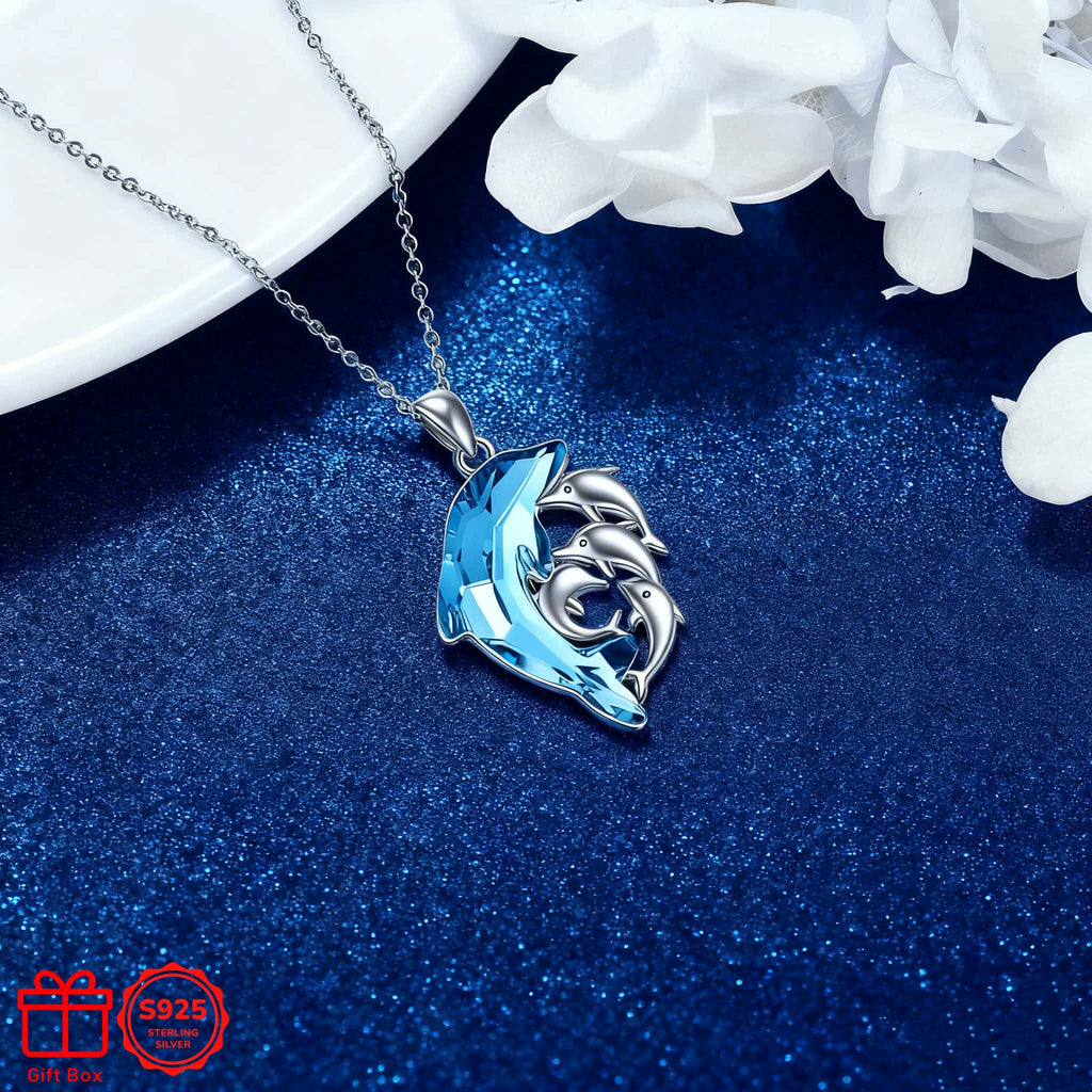 Collier dauphin en argent sterling 925, bijou nautique océan pour femmes, cadeau idéal pour la fête des mères de la part de fille et fils
