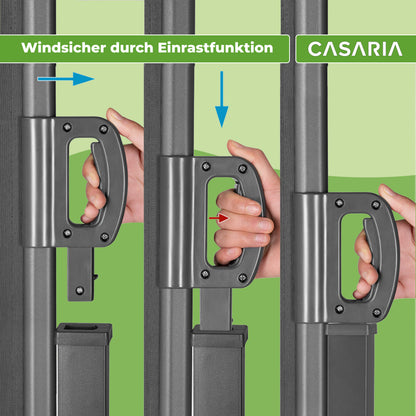 CASARIA® Nosara 180X300Cm Auvent Pare-soleil Rétractable Coupe-vent et Imperméable pour Balcon, Terrasse et Jardin, Anthracite