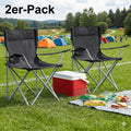 Lot de 2 chaises pliantes de camping, chaises d'extérieur avec accoudoirs et porte-gobelet, structure stable, capacité max. 120 kg
