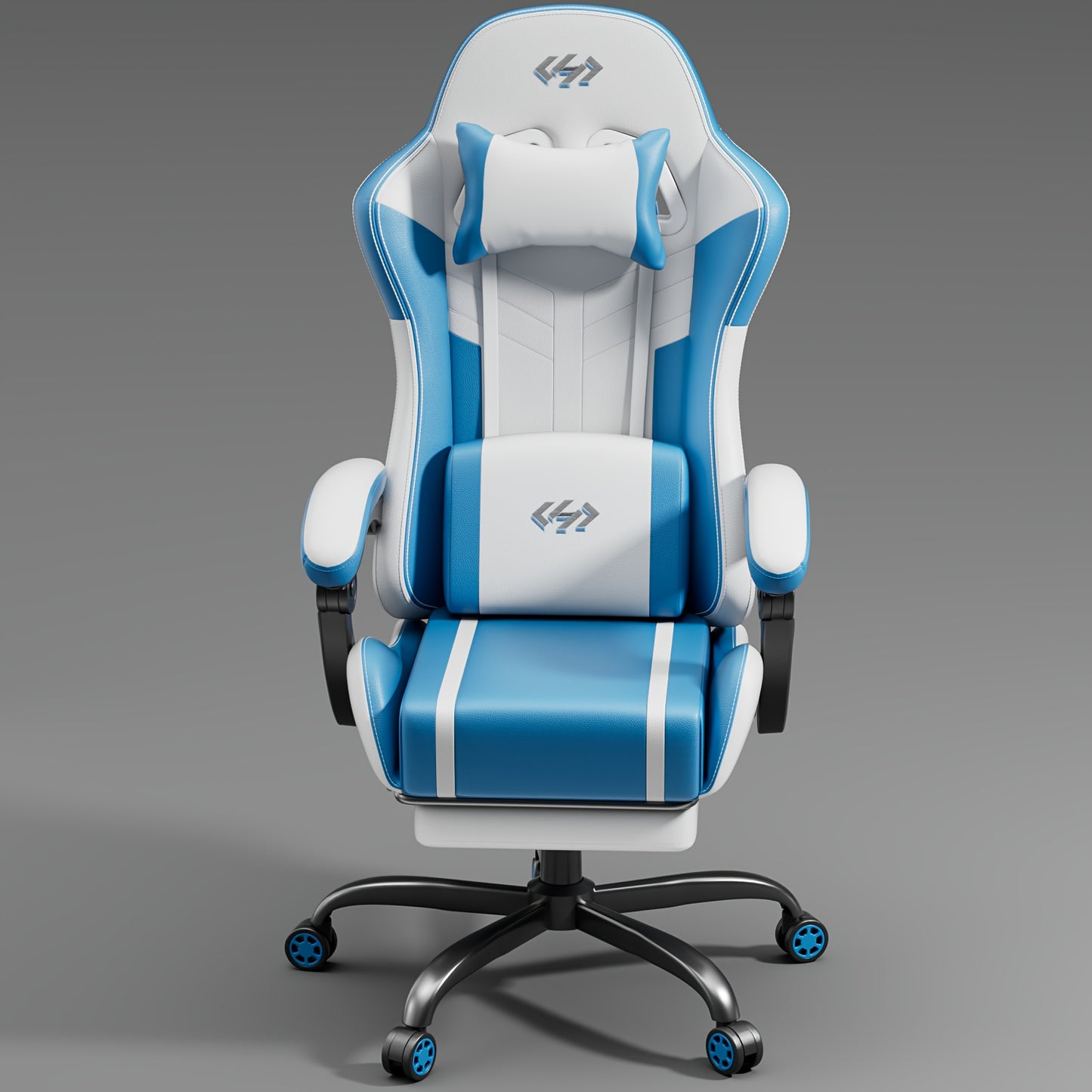 Nouvelle chaise de gaming améliorée avec massage lombaire intégré, conception ergonomique pour adultes, support lombaire et appui-tête réglables, chaise d'ordinateur pivotante en similicuir avec repose-pieds, chaise de bureau inclinable pour de longues he