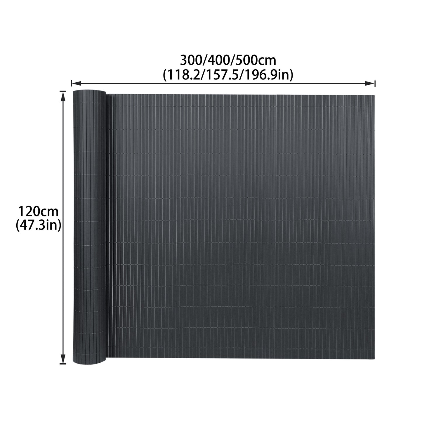 Clôture décorative de jardin en PVC, écran d'intimité en forme de W, écran d'intimité pour balcon avec attache-câble, anthracite, hauteur 80-200 cm, convient pour jardin et cour