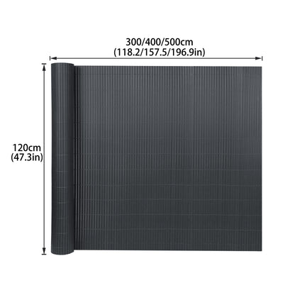 Clôture décorative de jardin en PVC, écran d'intimité en forme de W, écran d'intimité pour balcon avec attache-câble, anthracite, hauteur 80-200 cm, convient pour jardin et cour