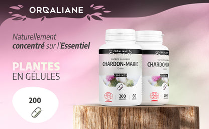 Chardon-Marie Biologique | 900 mg/jour | Silybum marianum | Certifié Ecocert | 200 Gélules