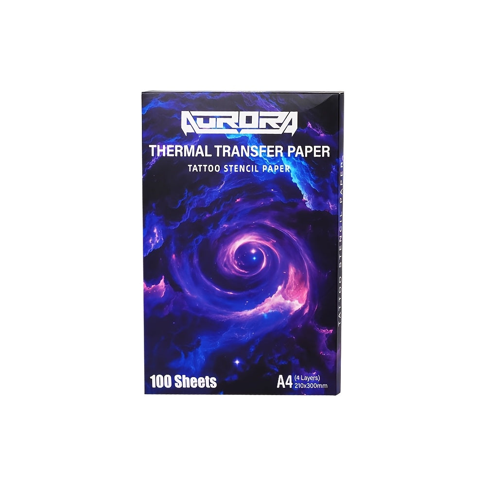 Papier Thermique de Transfert de Tatouage Aurora, Format A4, Papier de Transfert de Haute Qualité, Compatible avec la Plupart des Machines de Transfert de Tatouage, Transfert de Motif Clair, Convient aux Débutants en Tatouage et aux Tatoueurs