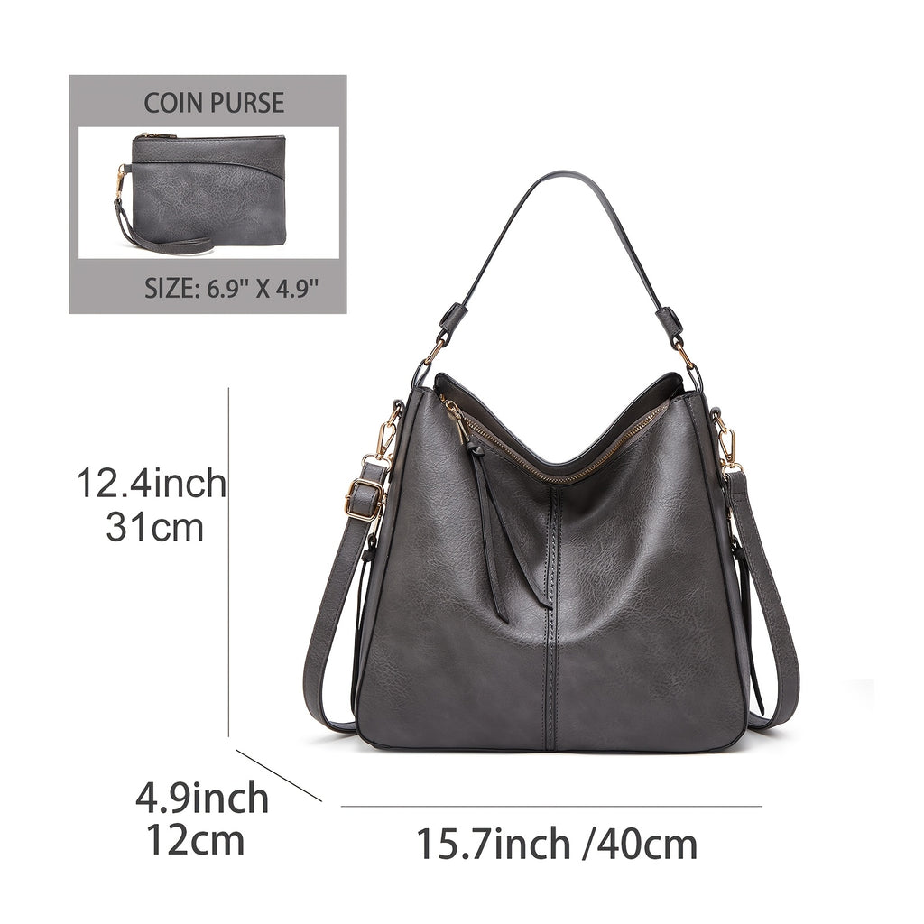 Nouveau sac pour femmes grande capacité - Sac bandoulière à une épaule élégant et de haute qualité, sac fourre-tout facile et à la mode, polyvalent pour un usage quotidien, adapté à une tenue de bureau et sac à bandoulière pour transporter sous le bras