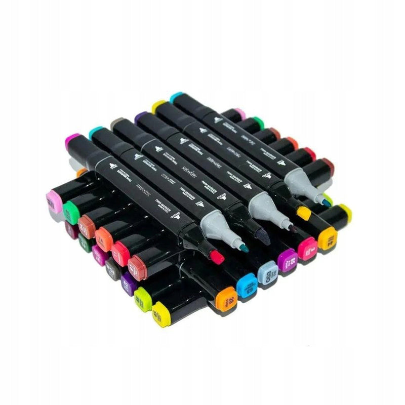 Ensemble de 80 marqueurs à double pointe, stylos et feutres, avec des pointes doubles de différentes épaisseurs, pour le dessin, le croquis et la couleur, idéal pour les artistes, les designers, les architectes, les illustrateurs, les étudiants et les élè