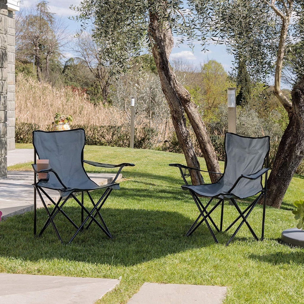 Chaise de camping pliable Baroni Home pour jardin d'extérieur, chaise de camping pliable portable, chaise de camping et de pêche avec porte-gobelet, 20X20X31 pouces (50X50X80 cm)
