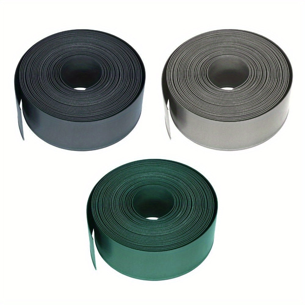 Bordure de Pelouse en Plastique 20m - Rouleau de Bordure pour Jardin, Clôture de Jardin, Bordure de Parterre de Fleurs, Décoration de Jardin, Anthracite/Gris/Vert