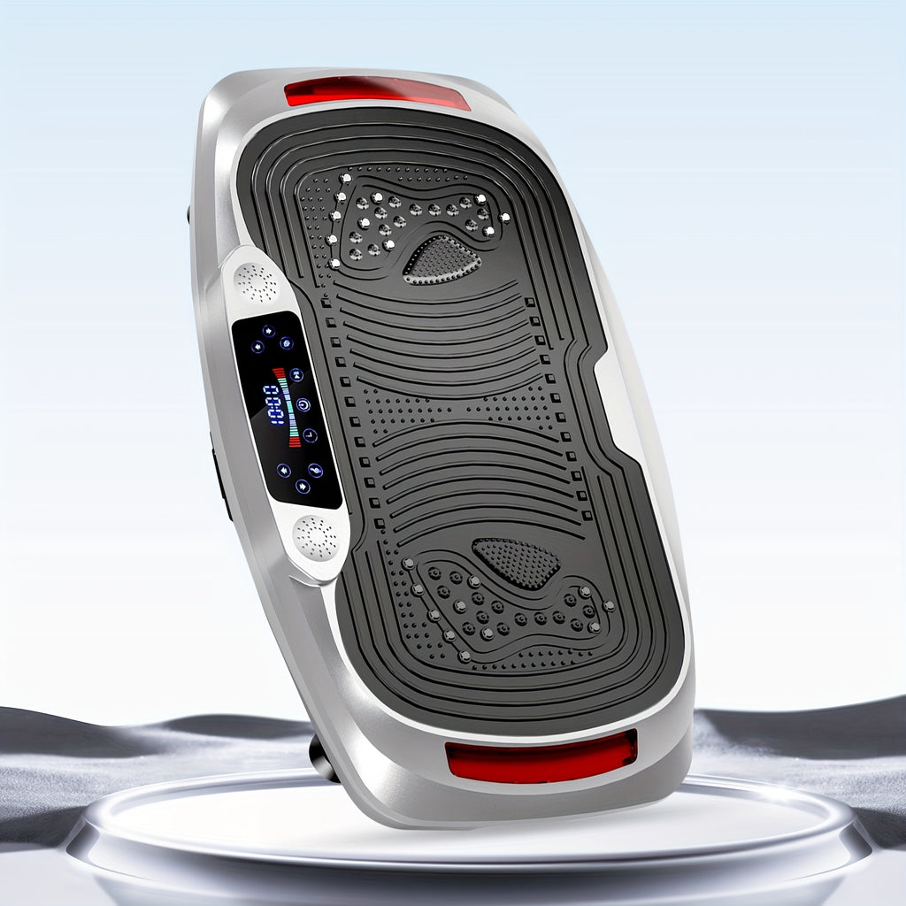 Plateau de Vibration Intelligent 300W + Massage Profond Magnétique | Musique Intégrée + 120 Niveaux de Contrôle Tactile | Moteur Silencieux | Charge Maximale 200kg | Inclut des Bandes de Résistance | Entraînement de Perte de Poids Complet | Amincissement