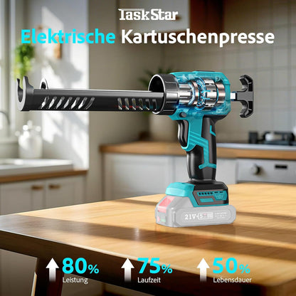 Pistolet à calfeutrer électrique sans fil TaskStar compatible avec batterie Makita, 4 vitesses réglables, presse-cartouche, pour tubes de 300ml, pour batterie Makita 18V (batterie non incluse)