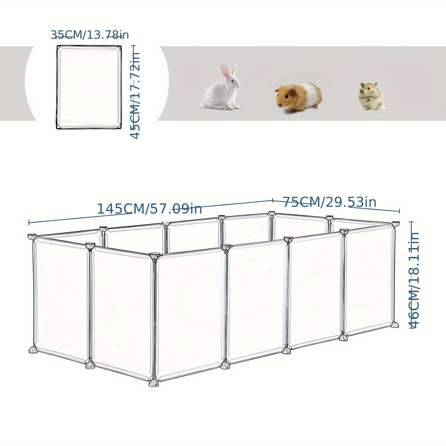 Clôture Extérieure pour Lapins, Clôture DIY, Utilisable comme Clôture pour Cochons d'Inde, Clôture pour Chiots, Clôture pour Petits Animaux, Clôture de Parc pour Lapins