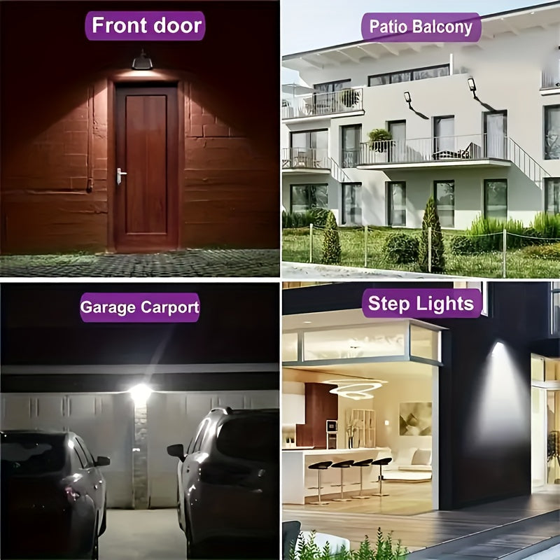 Lampadaires solaires 8/4/2 pièces, lumière solaire d'extérieur avec télécommande, 108 LED IP65, 3 modes d'éclairage, projecteur solaire à détecteur de mouvement PIR, applique de sécurité pour l'extérieur, cour, stade, aire de jeux, jardin, terrasse, décor