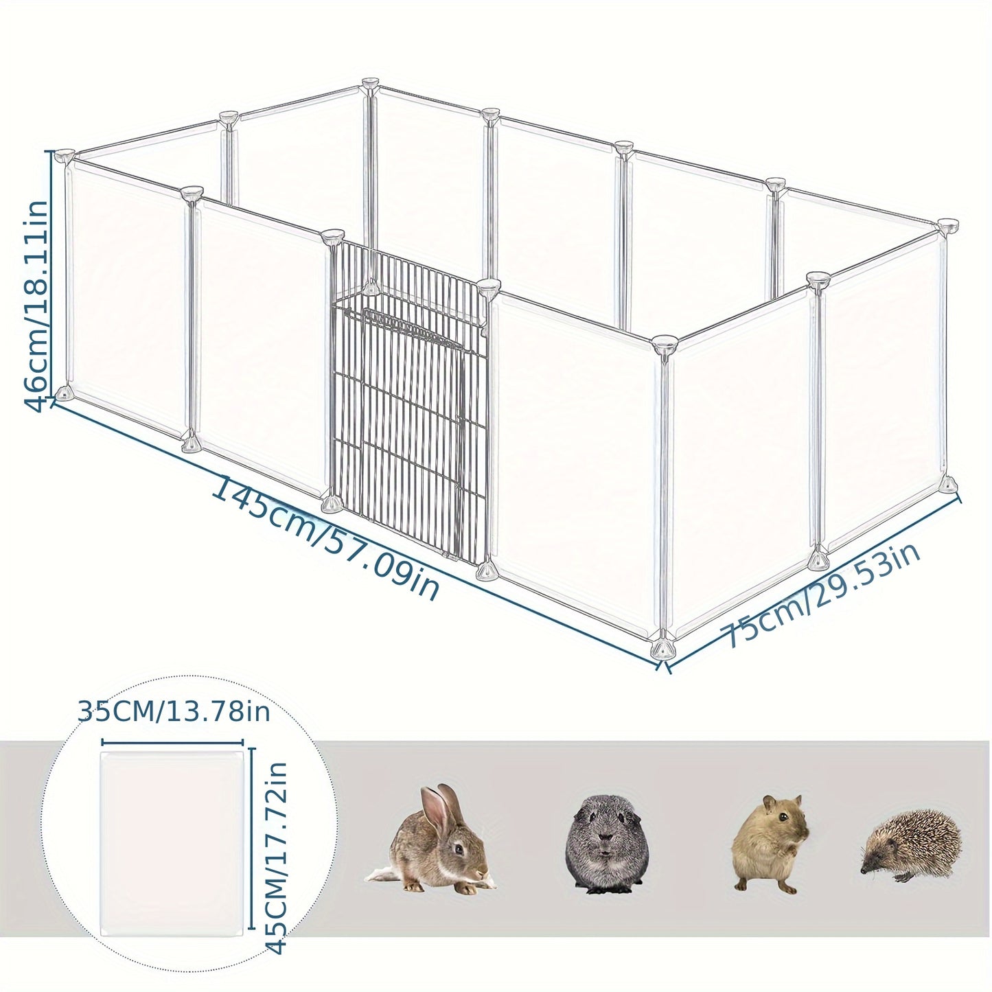 Clôture Extérieure pour Lapins, Clôture DIY, Utilisable comme Clôture pour Cochons d'Inde, Clôture pour Chiots, Clôture pour Petits Animaux, Clôture de Parc pour Lapins