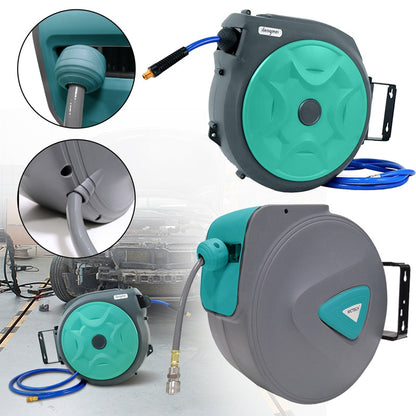 Bobine à tuyau d'air comprimé automatique 10/20 m, raccord 1/4 de pouce, support mural pour tuyau, gris, pour stations de réparation automobile
