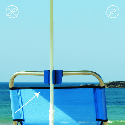 Fixation de parasol de plage à chaise universelle réglable 18Mm-22Mm Accessoire portable Durable Facile à installer Compatible avec les chaises et parasols de jardin et de terrasse