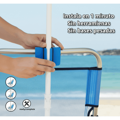 Fixation de parasol de plage à chaise universelle réglable 18Mm-22Mm Accessoire portable Durable Facile à installer Compatible avec les chaises et parasols de jardin et de terrasse