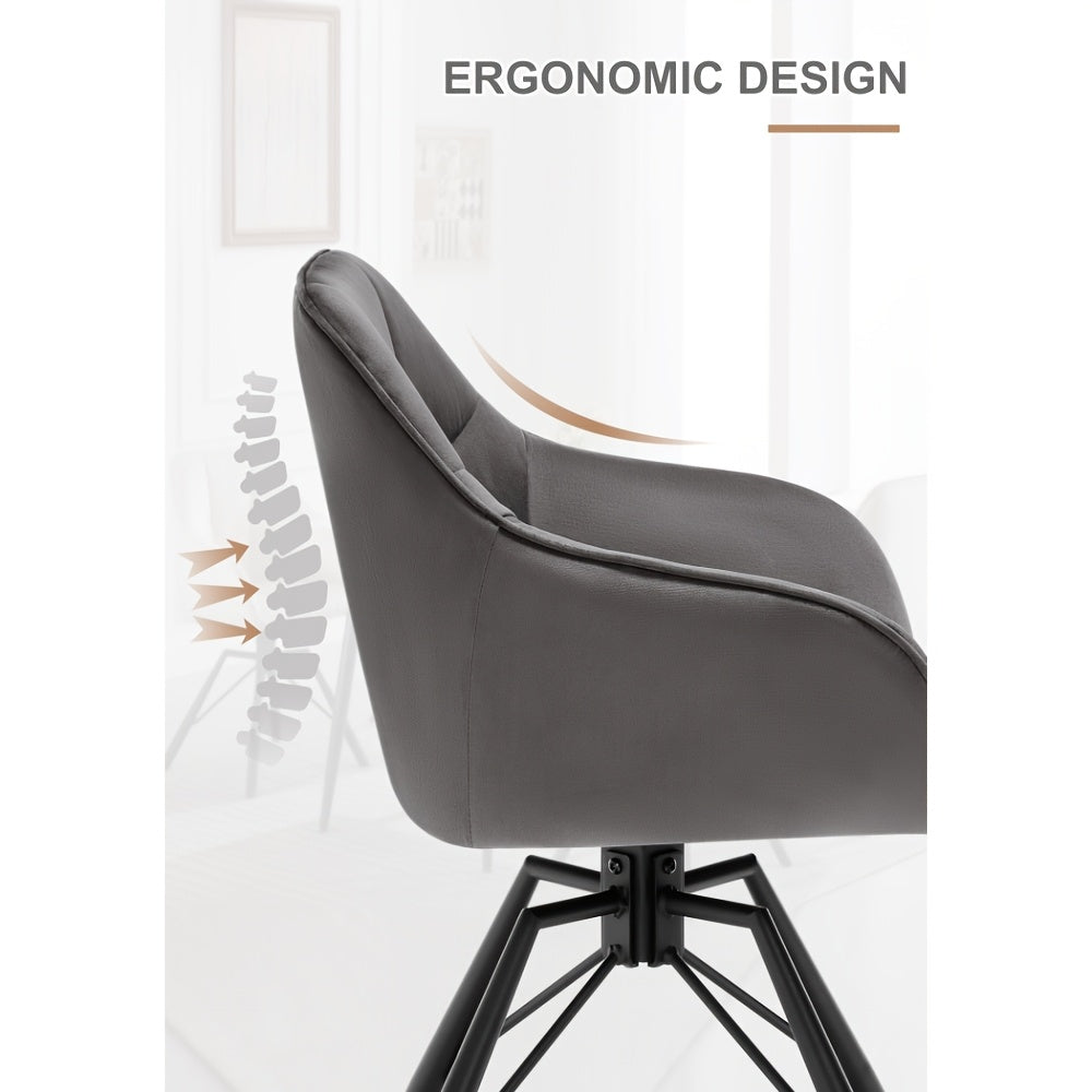 2 chaises de salle à manger pivotantes, mobilier de salle à manger confortable, fauteuil avec housse en velours, convient pour salle à manger, salon et bureau