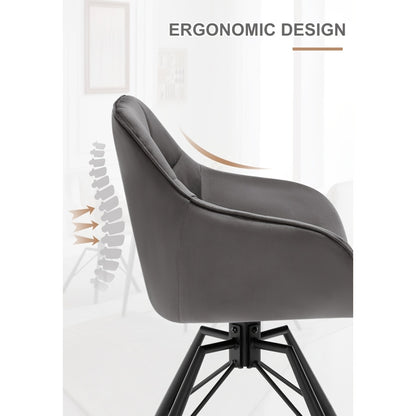2 chaises de salle à manger pivotantes, mobilier de salle à manger confortable, fauteuil avec housse en velours, convient pour salle à manger, salon et bureau