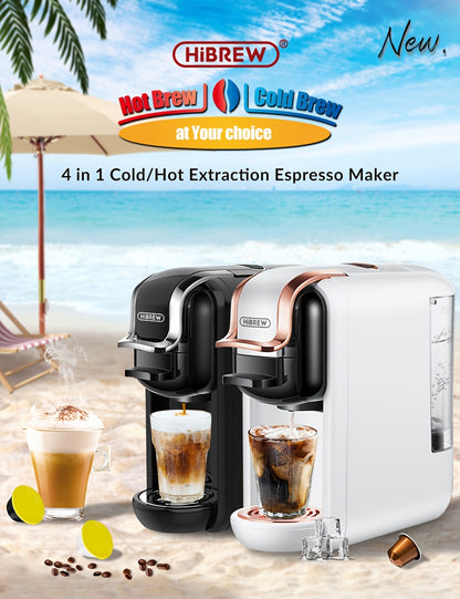 HiBREW Machine à café multifonction 4-en-1 à capsules pour capsules NES/DG et café moulu, Machine à café, Cadeau/Maison H2A