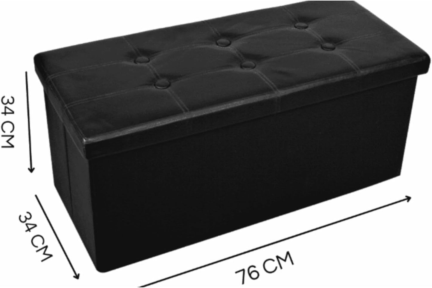 Pouf repose-pieds de rangement Cecaro Group, coussin d'appoint, coffre banc matelassé capitonné, plusieurs couleurs