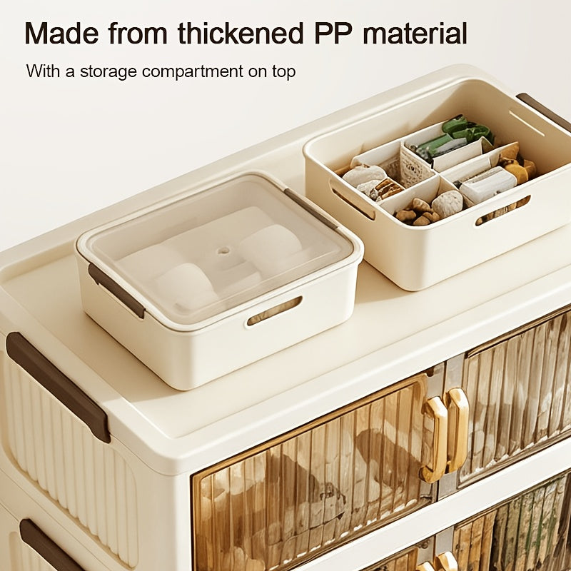 Bacs de rangement en plastique à 5 niveaux de 60 cm, boîtes empilables avec couvercles, conteneurs pliables avec roulettes verrouillables pour chambre à coucher, salon, bureau et bureau