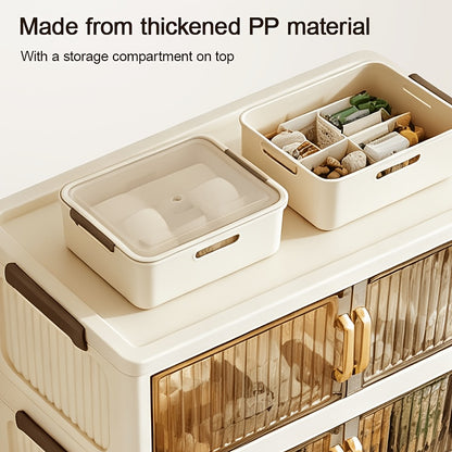 Bacs de rangement en plastique à 5 niveaux de 60 cm, boîtes empilables avec couvercles, conteneurs pliables avec roulettes verrouillables pour chambre à coucher, salon, bureau et bureau
