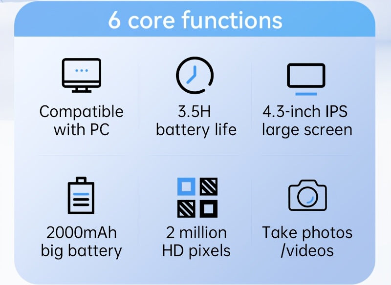Microscope numérique 4,3 pouces avec grossissement 1600X, microscope à souder électronique, enregistrement vidéo 2MP, USB rechargeable 2000Mah, grossissement réglable, adapté aux pièces de monnaie, PCB, adultes, visualisation PC, utilisation en laboratoir