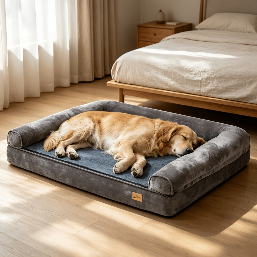 Lit pour grand chien durable : Canapé-lit pour chien de très grande taille jumbo et douillet, literie pour canapé pour chien en mousse éponge orthopédique, housse amovible et lavable, utilisation hiver et été