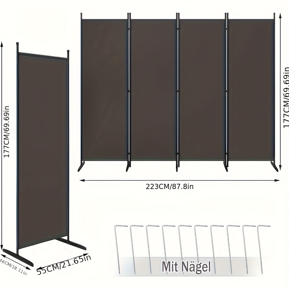 1 pièce Paravent pliant indépendant, robuste et durable, pour séparation d'espace et protection de l'intimité dans un jardin, un balcon, une terrasse, à l'intérieur et à l'extérieur, mur de séparation simple et facile à assembler, démonter et nettoyer