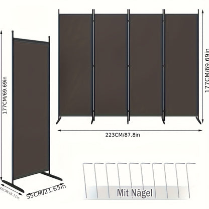 1 pièce Paravent pliant indépendant, robuste et durable, pour séparation d'espace et protection de l'intimité dans un jardin, un balcon, une terrasse, à l'intérieur et à l'extérieur, mur de séparation simple et facile à assembler, démonter et nettoyer