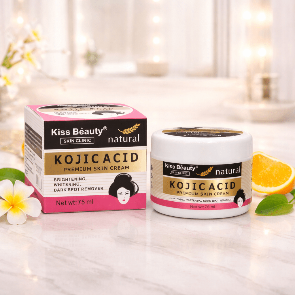 Everlyx - Crème Visage à l'Acide Kojique Kiss Beauty 30ml - Hydratante & Éclaircissante - Réduit les Taches & Unifie le Teint - Texture Légère et Douce pour un Usage Quotidien - Peau Plus Lumineuse, Uniforme & Nourrie