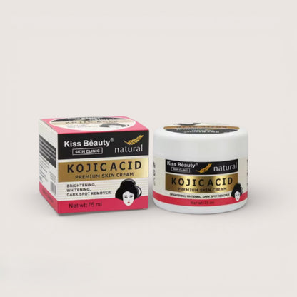 Everlyx - Crème Visage à l'Acide Kojique Kiss Beauty 30ml - Hydratante & Éclaircissante - Réduit les Taches & Unifie le Teint - Texture Légère et Douce pour un Usage Quotidien - Peau Plus Lumineuse, Uniforme & Nourrie
