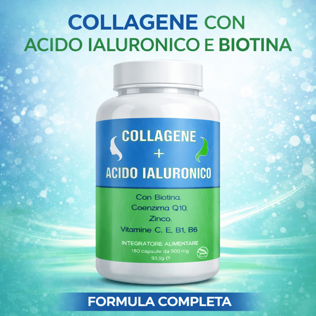 [PROMOTION 2pièces] Collagène et Acide Hyaluronique, avec Coenzyme Q10 et Biotine 360 Capsules - Fait en Italie