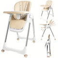 Homlive Chaise Haute Bébé avec Repose-Pieds, Plateau Amovible, Harnais 5 Points, Facile à Nettoyer