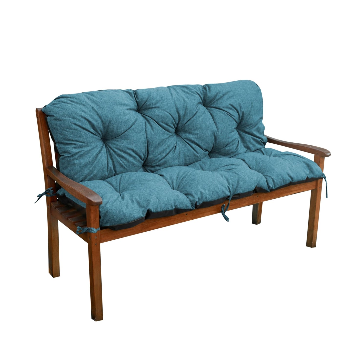 Coussin de Banc de Jardin, Coussin d'Assise et de Dossier, pour 1/2/3 Personnes, Coussin Rembourré avec Sangles, pour Intérieur/Extérieur, Coussin de Banc pour Banc v2