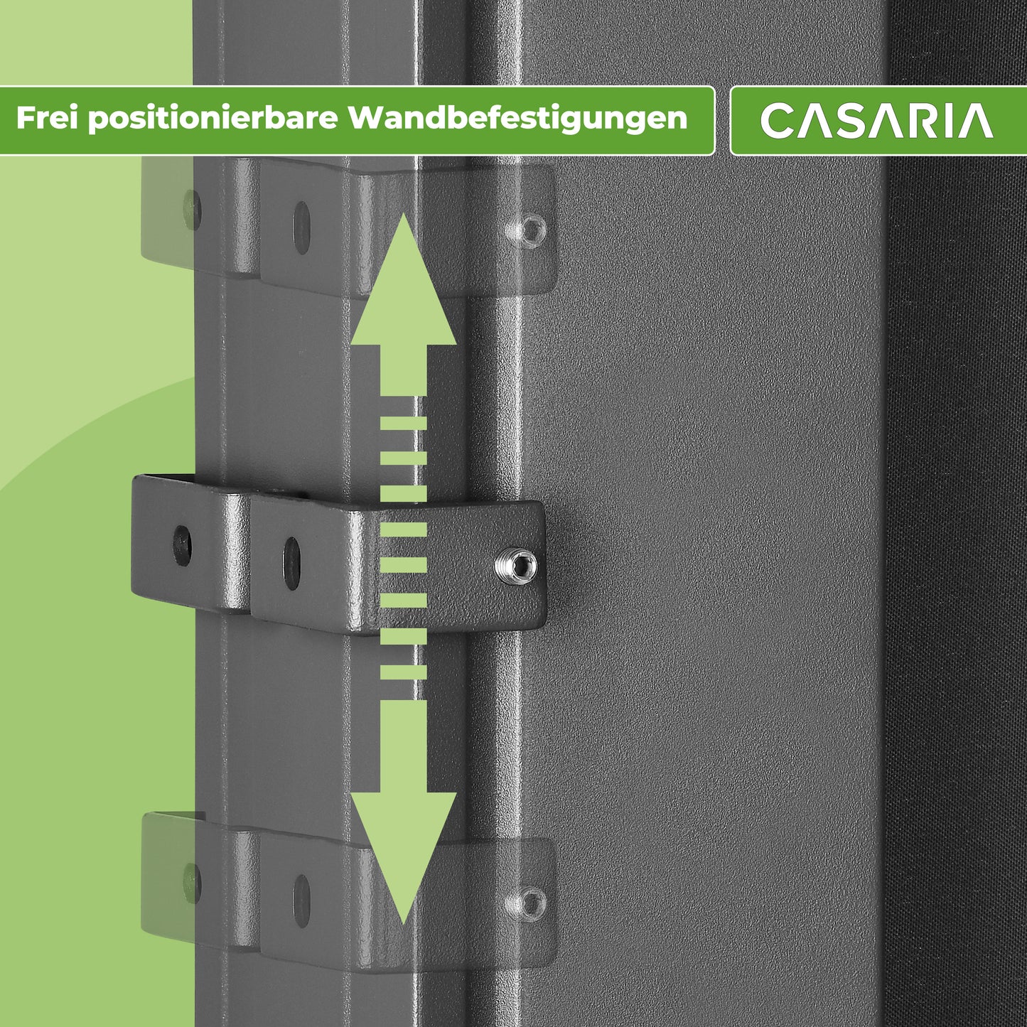 CASARIA® Nosara 180X300Cm Auvent Pare-soleil Rétractable Coupe-vent et Imperméable pour Balcon, Terrasse et Jardin, Anthracite