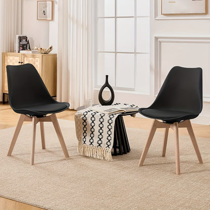 Lot de 4 chaises de salle à manger, chaises de cuisine, chaises de salle à manger modernes, chaises design pour salle à manger, en bois massif et simili cuir, capacité de charge maximale 150 kilogrammes, pour cuisine et salle à manger