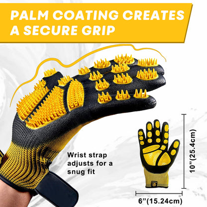 Gants de toilettage et de bain pour animaux de compagnie - Gants anti-peluches adaptés aux animaux avec des poils longs et courts, efficaces pour enlever les poils des chats, des chiens et des chevaux (Jaune)