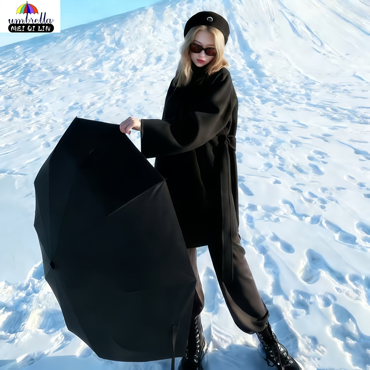 MEI QI LIN Parapluie de Golf Compact de Voyage avec 10 Baleines, Ouvre/Ferme Automatique, Léger et Portable pour Usage Extérieur, Auvent 10% Plus Grand, Cadre Durable, Idéal pour Hommes et Femmes, S'adapte à un Sac à Dos ou une Bourse