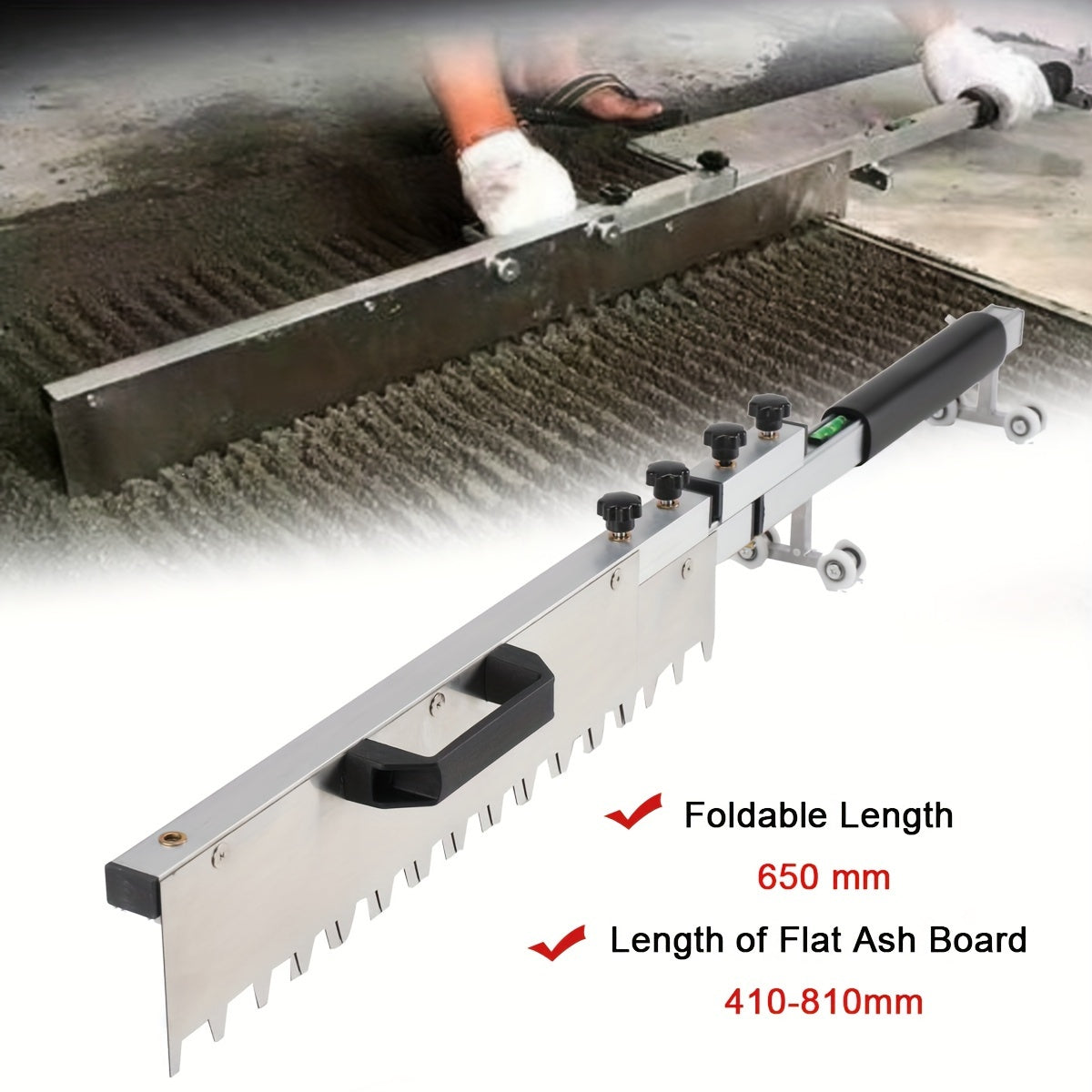 [Meule pour carrelage] Meule Plate pour Carrelage, Adaptée aux Carreaux de Sol de Différentes Tailles, avec un Design Pliable de 410-810 mm et un Espacement des Dents de Scie de 18 mm