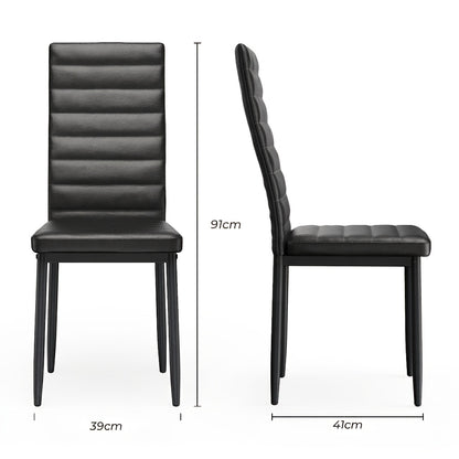 Ensemble de 4 chaises de salle à manger pour cuisine et salle à manger, fausse cuir, dossier haut, moderne